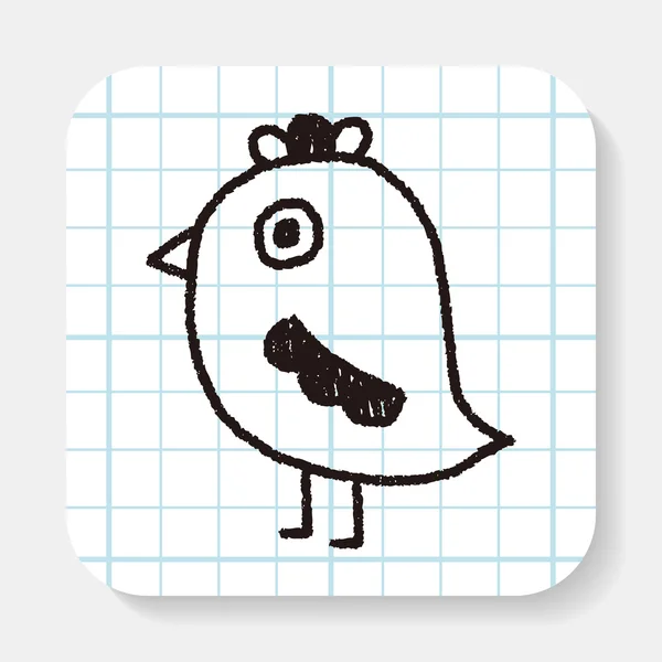 Fågel doodle ritning — Stock vektor