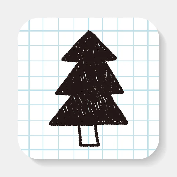 Christmas tree doodle drawing — Stock Vector