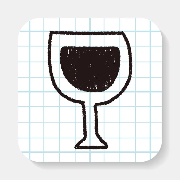 Wijn doodle tekening — Stockvector