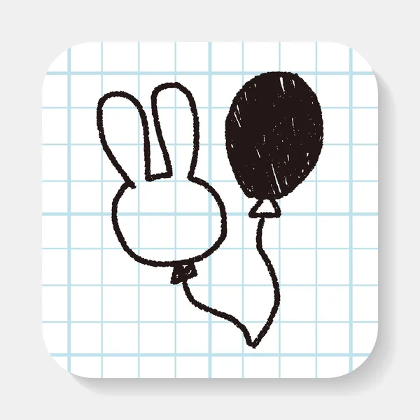 Balónek doodle kresba — Stockový vektor