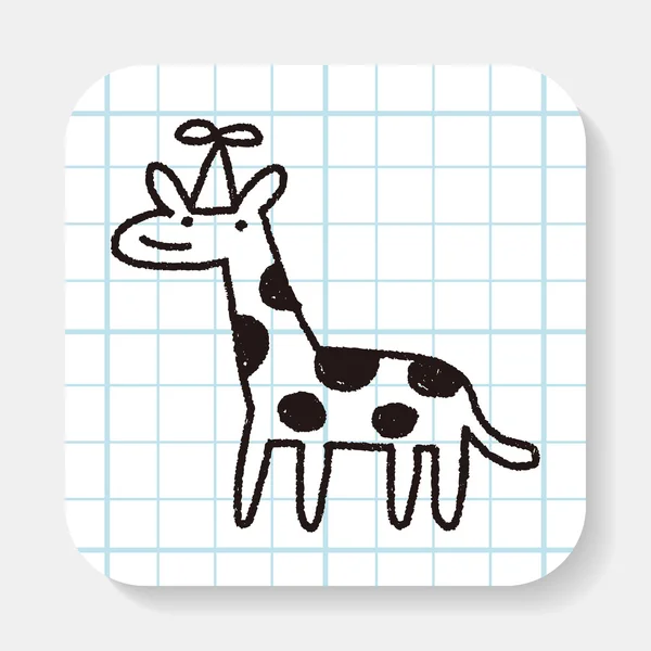 Doodle aniversário girafa — Vetor de Stock