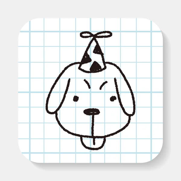 Doodle cumpleaños perro — Vector de stock
