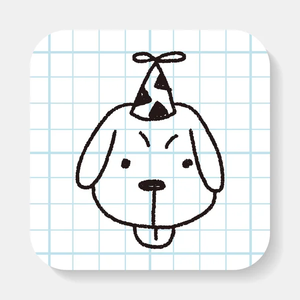 Doodle verjaardag hond — Stockvector