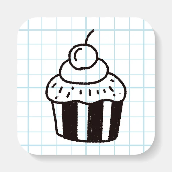 Bolo de doodle — Vetor de Stock