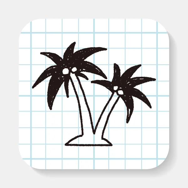 Cocotiers doodle — Image vectorielle