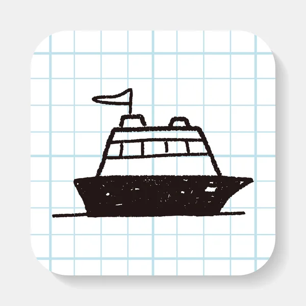 Doodle yacht — Stock Vector