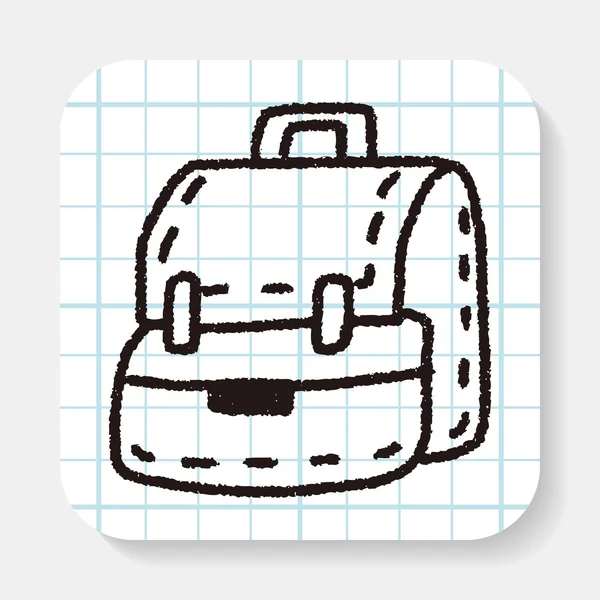 Bolsa de escola Doodle — Vetor de Stock