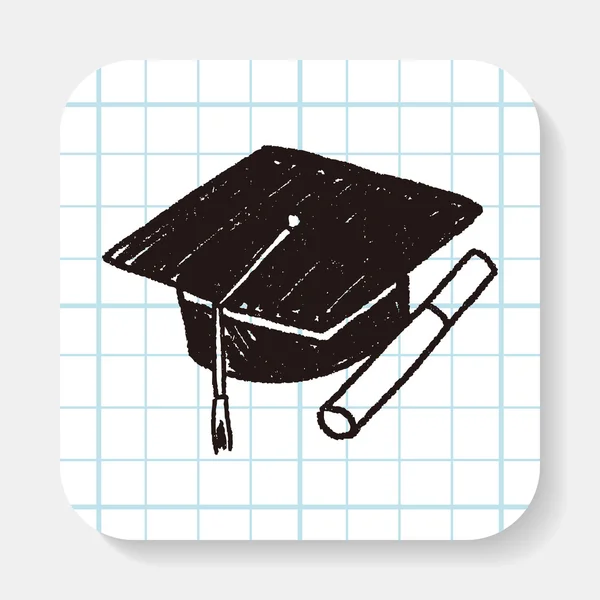 Doodle Bachelor cap — Stockvector