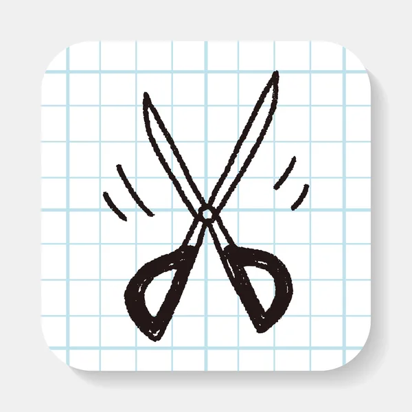 Doodle nůžky — Stockový vektor