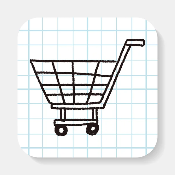 Carrinho de compras Doodle — Vetor de Stock