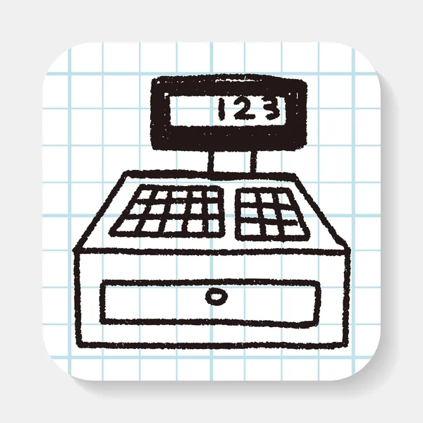 Máquina de Doodle Checkout — Vector de stock