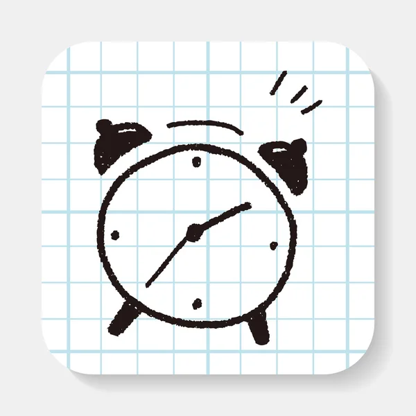 Reloj despertador Doodle — Vector de stock