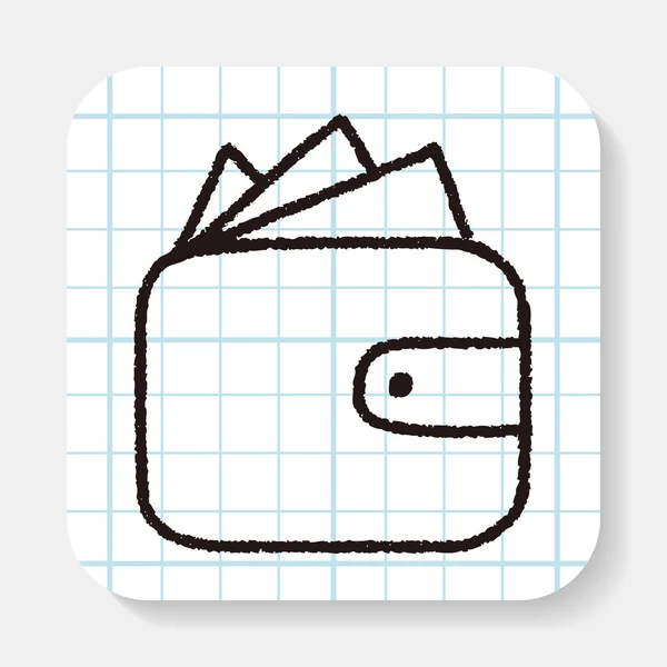 Doodle Brieftasche — Stockvektor