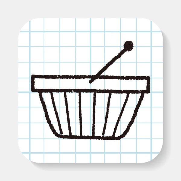 Doodle shopping basket — Stock Vector