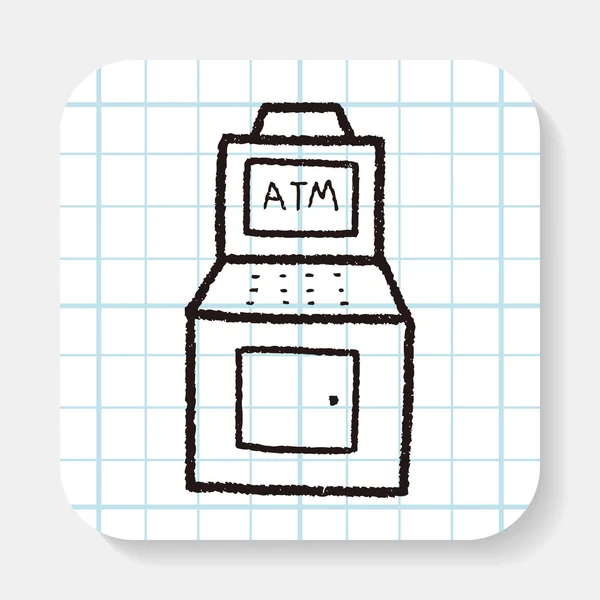 Doodle am Geldautomaten — Stockvektor