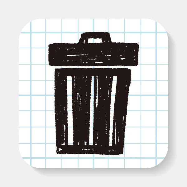 Doodle lata de lixo —  Vetores de Stock