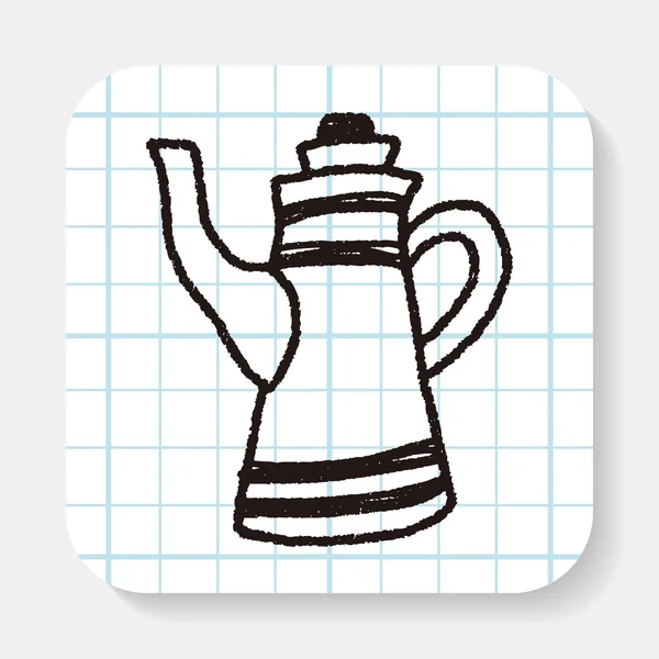 Doodle waterkoker — Stockvector