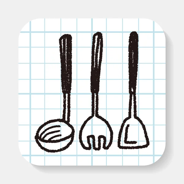 Doodle Kitchenware — Stock Vector