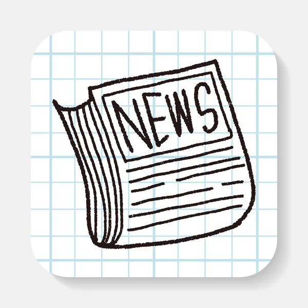 Doodle papel de noticias — Vector de stock