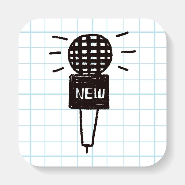 Microfone doodle — Vetor de Stock