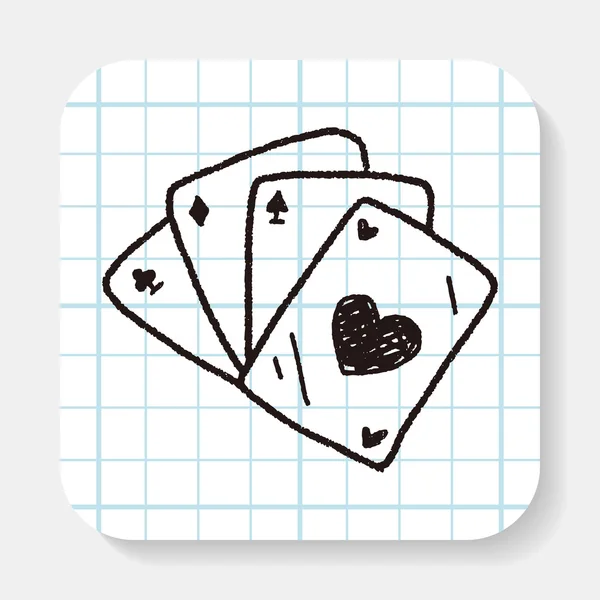 Doodle poker — Stock vektor