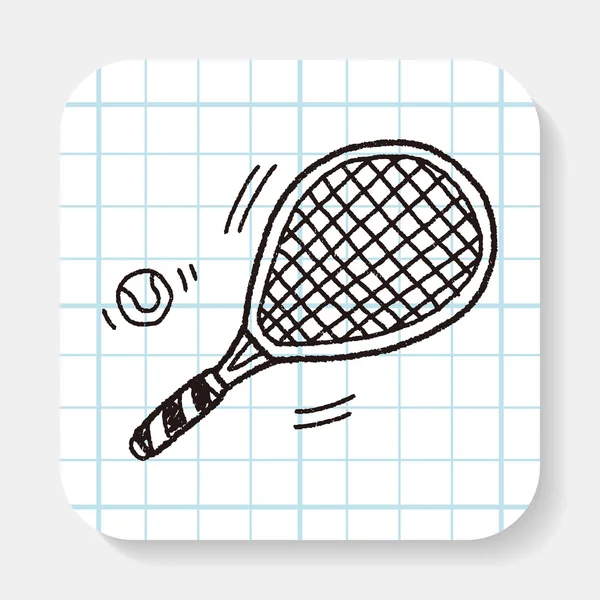 Raqueta de tenis Doodle — Vector de stock