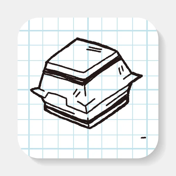 Doodle-Burger-Box — Stockvektor