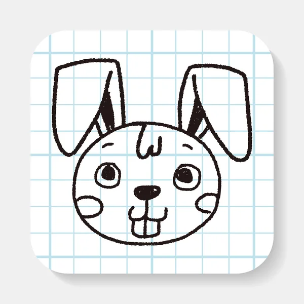 Conejo de Doodle — Vector de stock