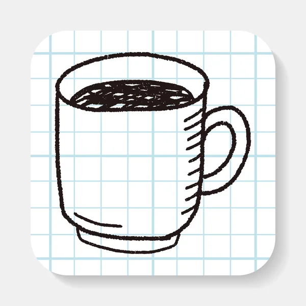 Kaffee-Doodle-Zeichnung — Stockvektor