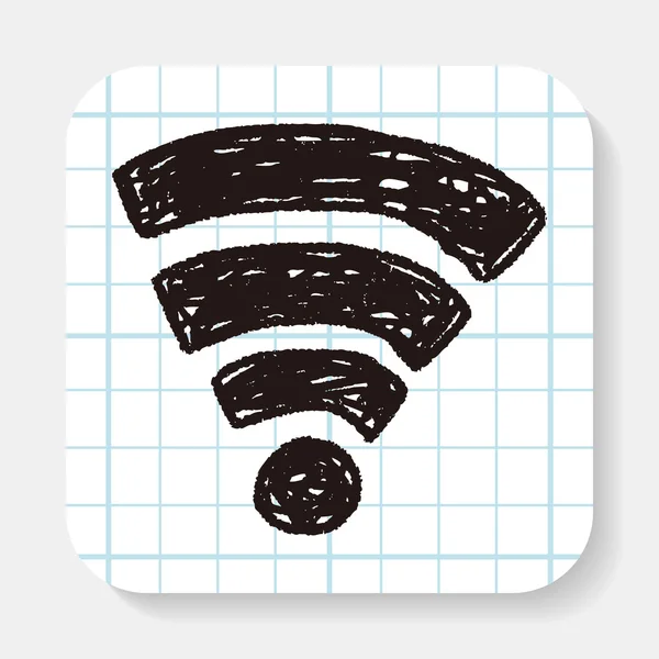 Wifi di Doodle — Vettoriale Stock
