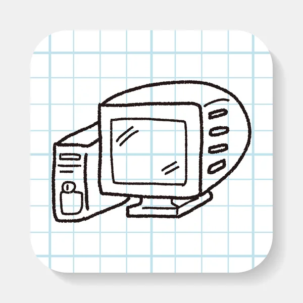 Gambar doodle komputer - Stok Vektor