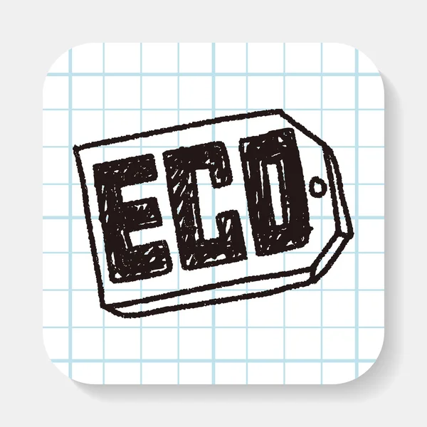 Concept de protection de l'environnement ; ECO tag ; doodle — Image vectorielle