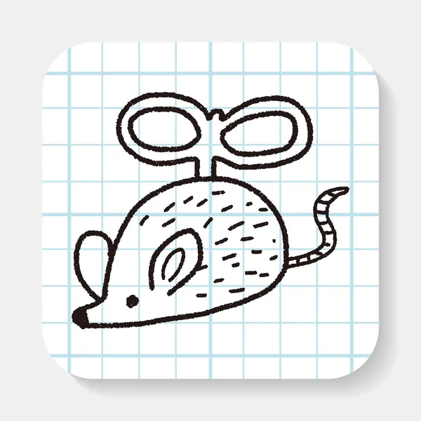Doodle hračka myš — Stockový vektor