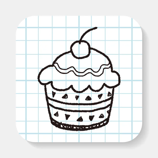 Bolo de doodle — Vetor de Stock