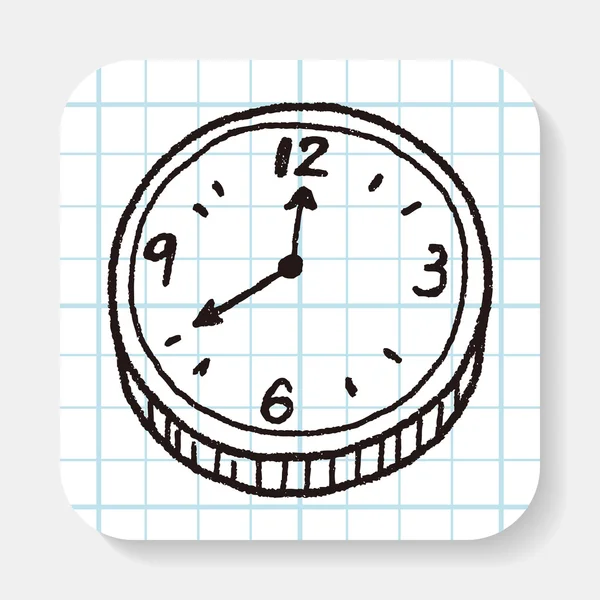 Reloj garabato — Vector de stock