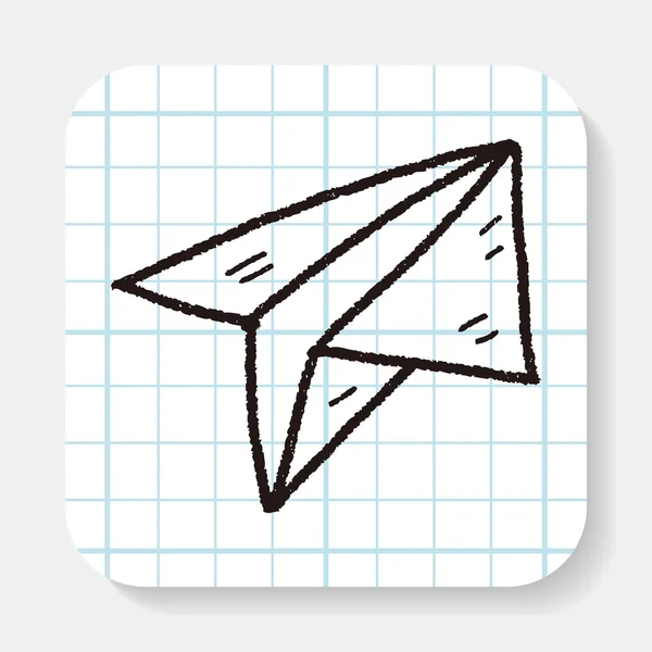 Doodle avión de papel — Vector de stock