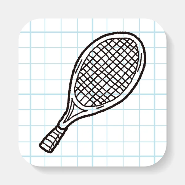 Doodle-Tennisschläger — Stockvektor