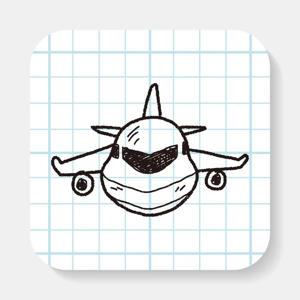 Doodle літак — стоковий вектор