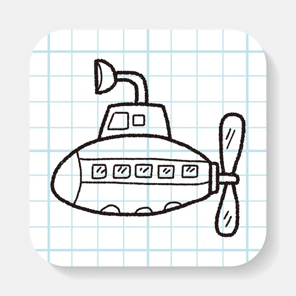 Doodle submarino — Vetor de Stock