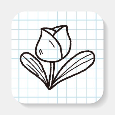 Paskalya dekorasyon çiçek doodle