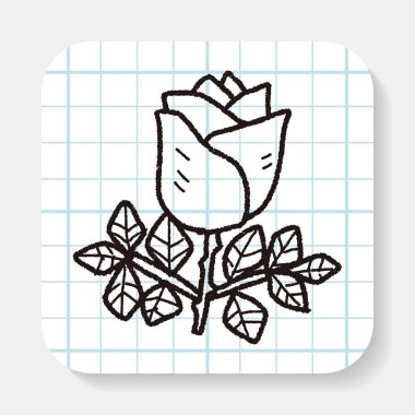 Gül çiçek doodle