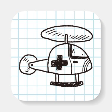 tıbbi helikopter doodle