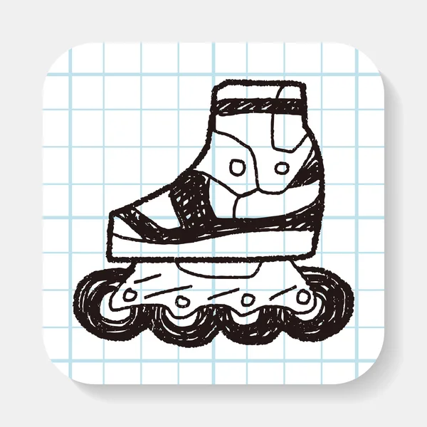 Patins à roulettes doodle — Image vectorielle