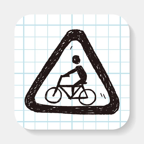 Señal de bicicleta garabato — Vector de stock