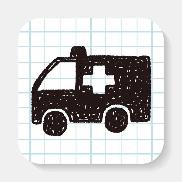 Ambulância doodle — Vetor de Stock