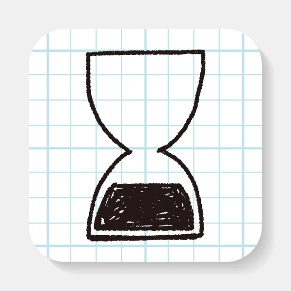 Garabato de reloj de arena — Vector de stock