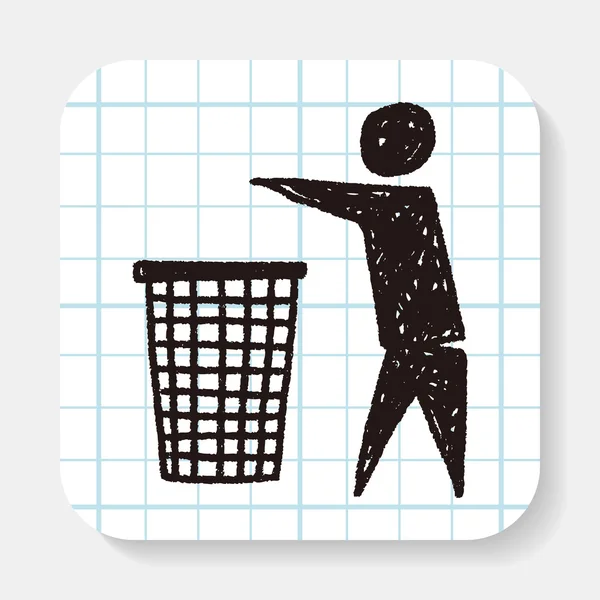 Throw trash doodle — Stock Vector