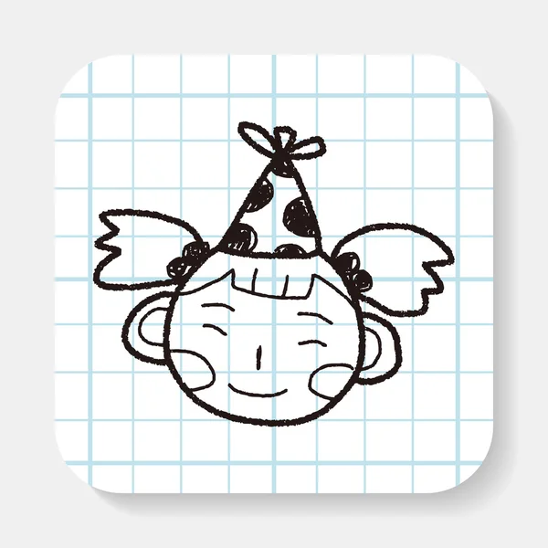 Doodle birthday girl — Stock Vector