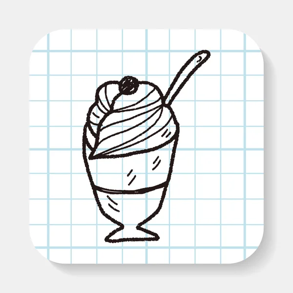 Helado de Doodle — Vector de stock