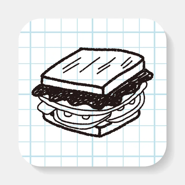 Doodle-Sandwich — Stockvektor